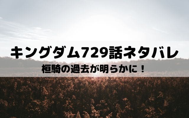 キングダムネタバレ最新話729話 桓騎が全てを変えた ワンピース東京リベンジャーズネタバレ考察サイト