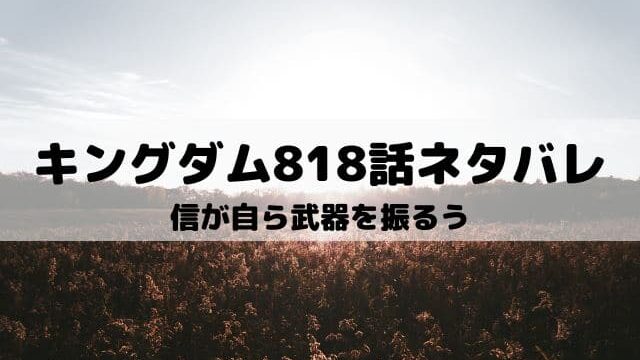 【キングダム818話ネタバレ最新話】信が自ら武器を振るう