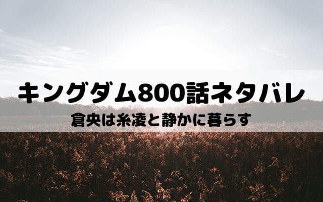 【キングダムネタバレ最新話800話】倉央は糸凌と静かに暮らす