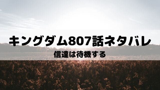 【キングダムネタバレ最新話807話】信達は待機する