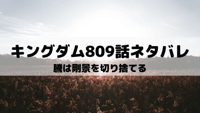 【キングダムネタバレ最新話809話】騰は剛景を切り捨てる