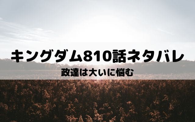 【キングダムネタバレ最新話810話】政達は大いに悩む