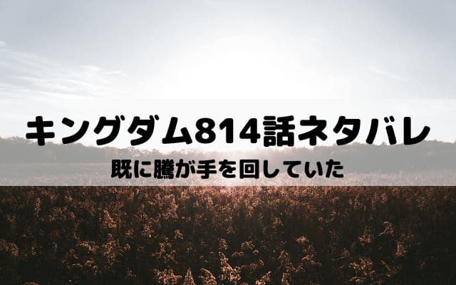 【キングダムネタバレ最新話814話】既に騰が手を回していた