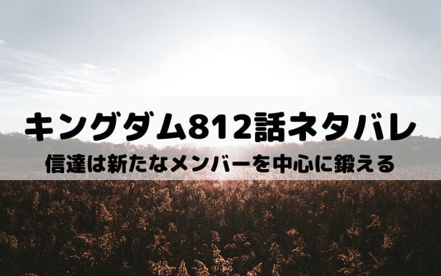 【キングダムネタバレ最新話812話】信達は新たなメンバーを中心に鍛える