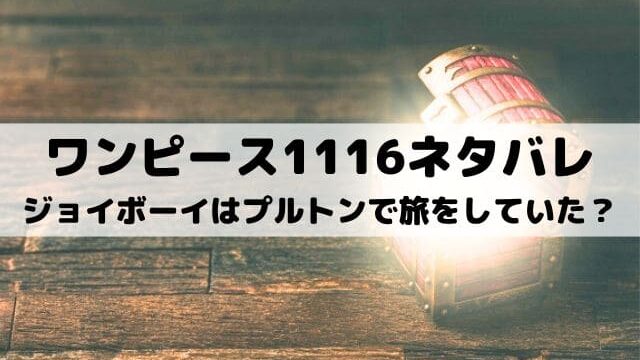 【ワンピース最新話ネタバレ1116話】ジョイボーイはプルトンで旅をしていた？