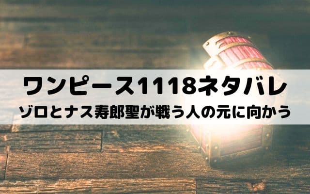 【ワンピース最新話ネタバレ1118話】ゾロとナス寿郎聖が戦う