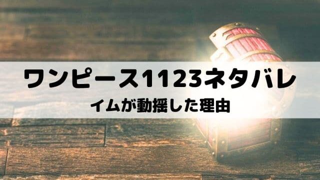 【ワンピース最新話ネタバレ1123話】イムが動揺した理由