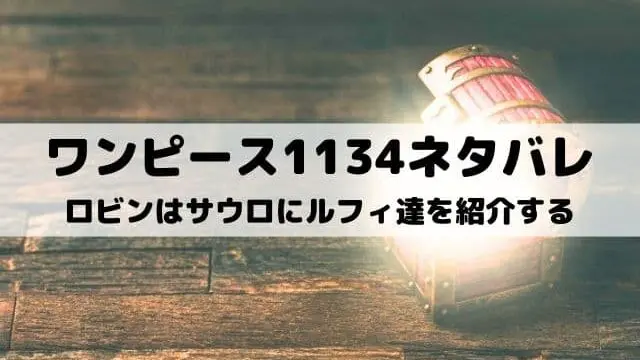 【ワンピースネタバレ1134話最新話】ロビンはサウロにルフィ達を紹介する