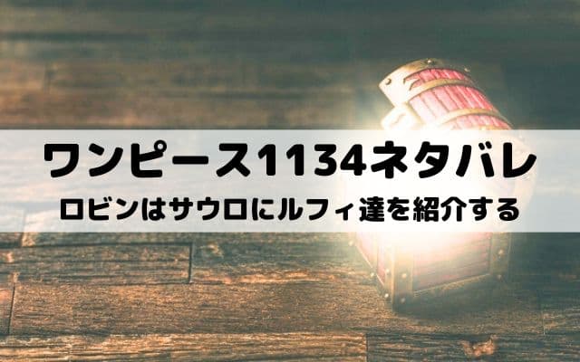 【ワンピースネタバレ1134話最新話】ロビンはサウロにルフィ達を紹介する