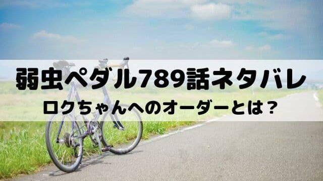 【弱虫ペダルネタバレ最新話789話】ロクちゃんへのオーダーとは？