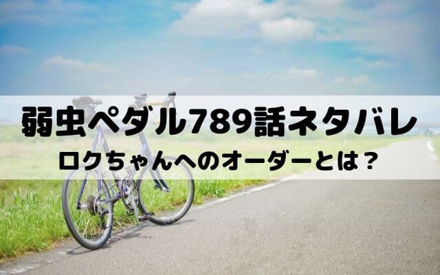 【弱虫ペダルネタバレ最新話789話】ロクちゃんへのオーダーとは？